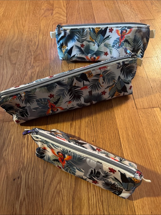 lug Handbags - 🐷 Lug Schooner Set of 3 Wildlife Cream Zipper Pouches
